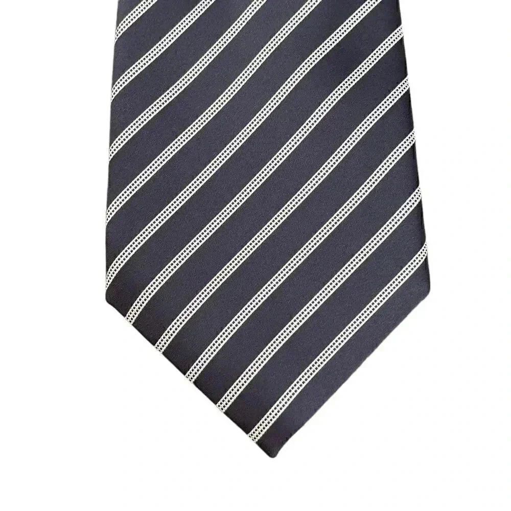 Donald Trump Men's Classic  Dark/ Light Gray Stripes 100% Silk Gray SZ  Regular